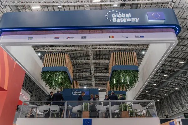 The Global Gateway exhibition stand on the conference floor