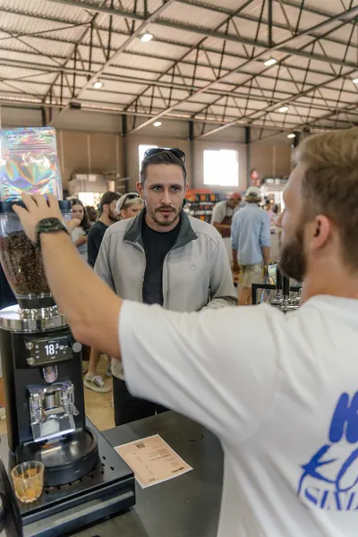 Customers queuing at the Kort Coffee stand, Kort Coffee